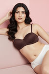 Zivame Padded Regular Wired 3/4th Coverage Strapless Bra - Shaved Chocolate — thumbnail 5